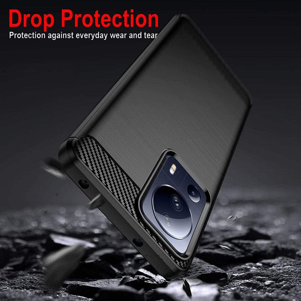 Protectores para celular  para Xiaomi  13 LITE Funda de tpu fibra de carbono Negro